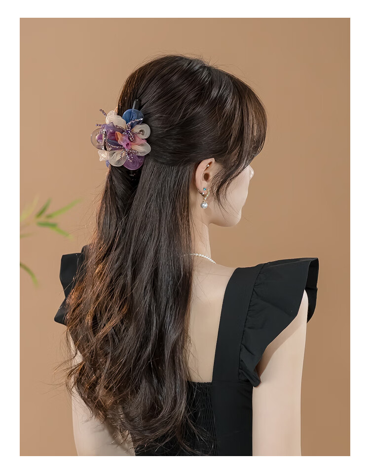 CHIMERA Handmade 3D Gradient Flower Hair Claw Elegant Hair Clip for Women Birthday Gift 5