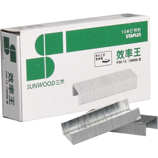 SUNWOOD Efficiency King Series, No. 10 Staples, 1000 Pieces/box, 10 Boxes, P20-15