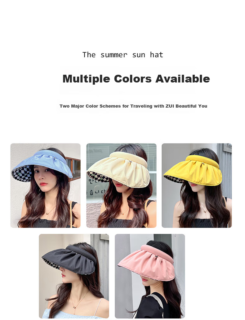 XUEXIMAN Sun Hat for Women, Visor Cap for Travel, Face-Covering Versatile Sunhat, Beach Shell UV Protection Hat for Wome 4
