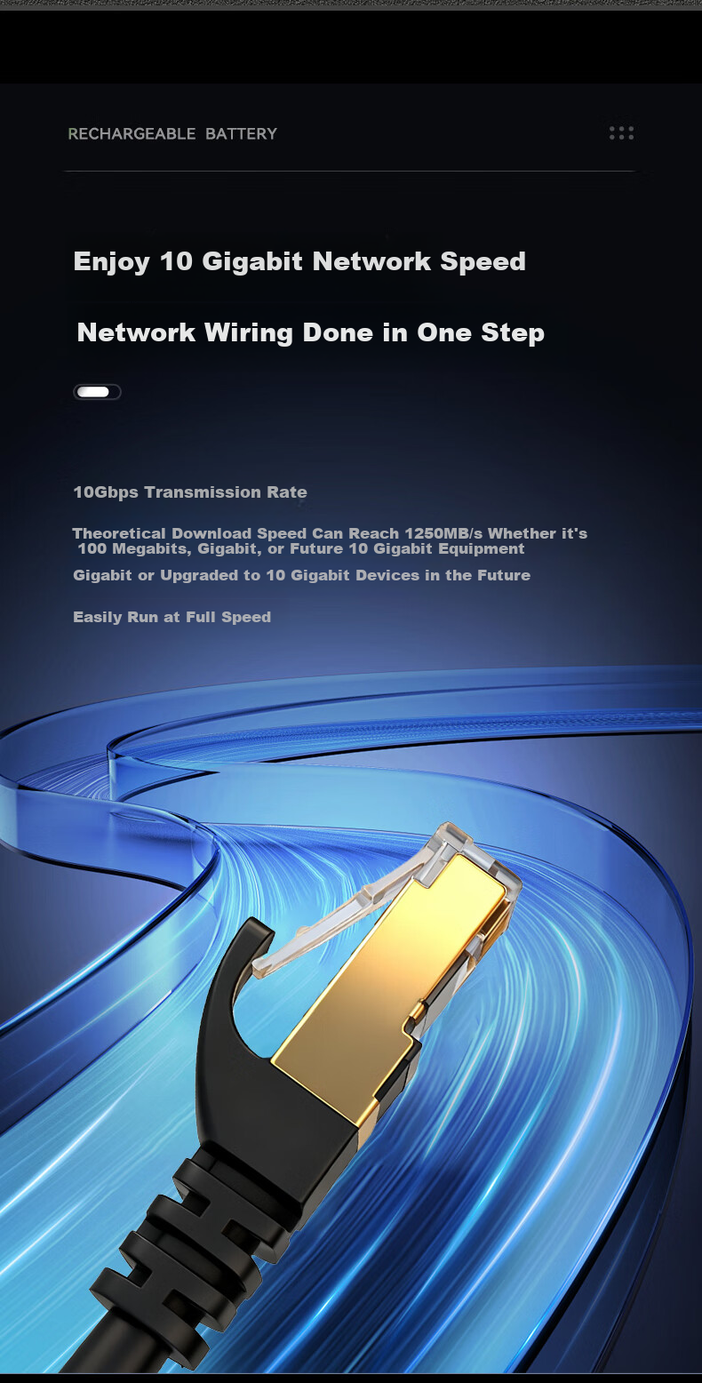 PHILIPS CAT7 Network Cable, 10 Gigabit Ethernet Patch Cord, Double-Shielded Connection Cable for 10 Gigabit Switches, Connecting to Gigabit Network, High-Definition Monitoring Wiring, SWA1820/93-30 Meters 3