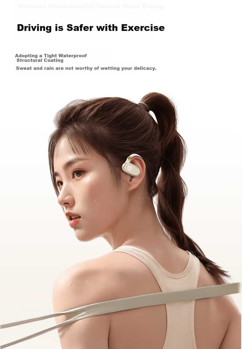 Lenovo [Authentic Lenovo Product Sold by JD] Bluetooth Headphones, Over-Ear Style, Not In-Ear Bone Conduction Concept, Open-Style High-Quality Sound, Ultra-Long Battery Life, Sports Running EA366 Black 14
