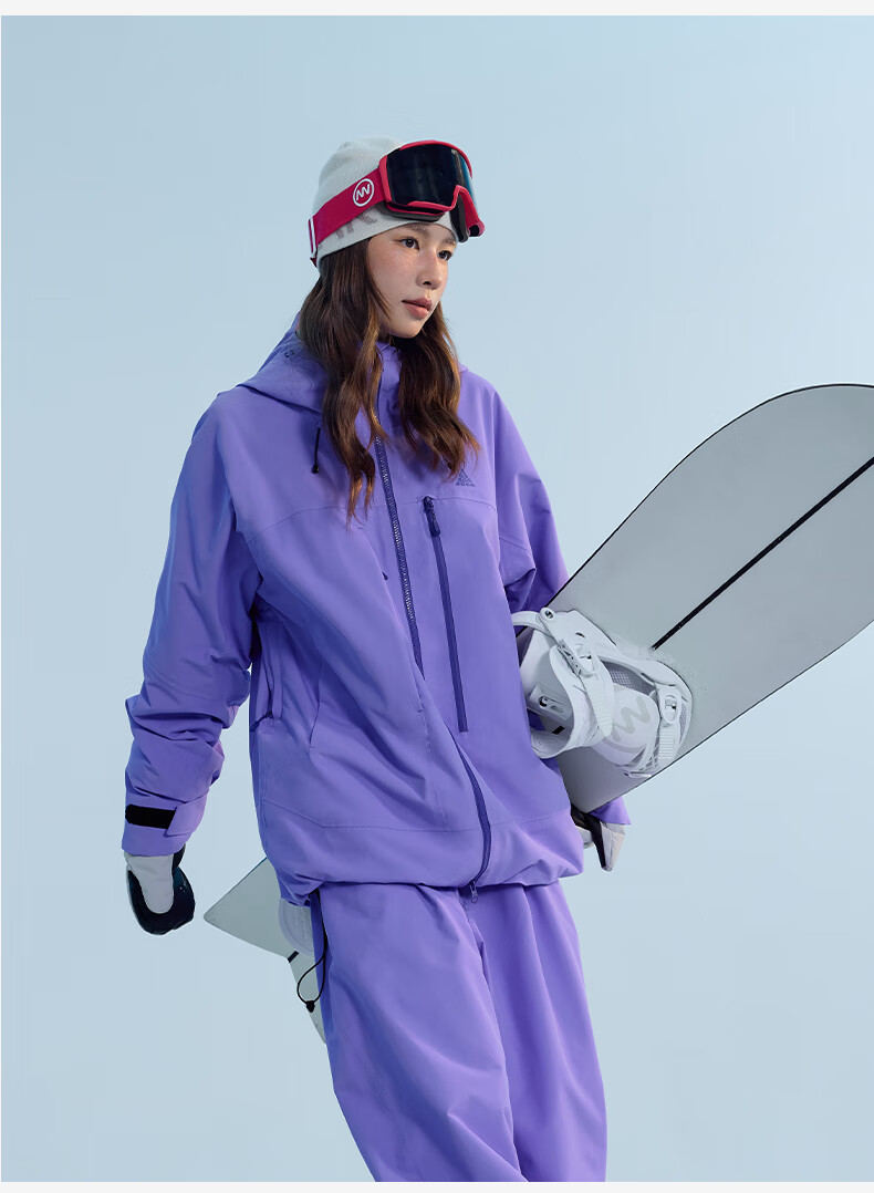 Nanend Skyline Unisex 3L Waterproof Arc Ski Jacket Cream Blue XS 19