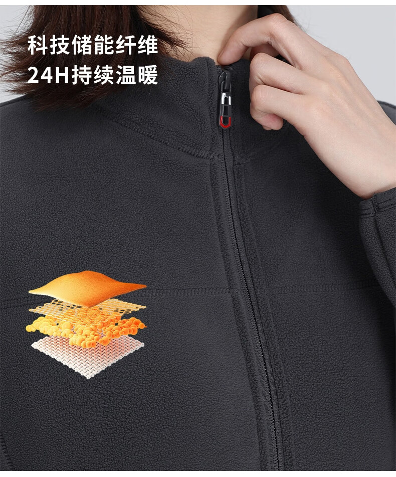LangSha Unisex Fleece Liner Jacket Windproof Heated Outdoor Polar Fleece Coat 1
