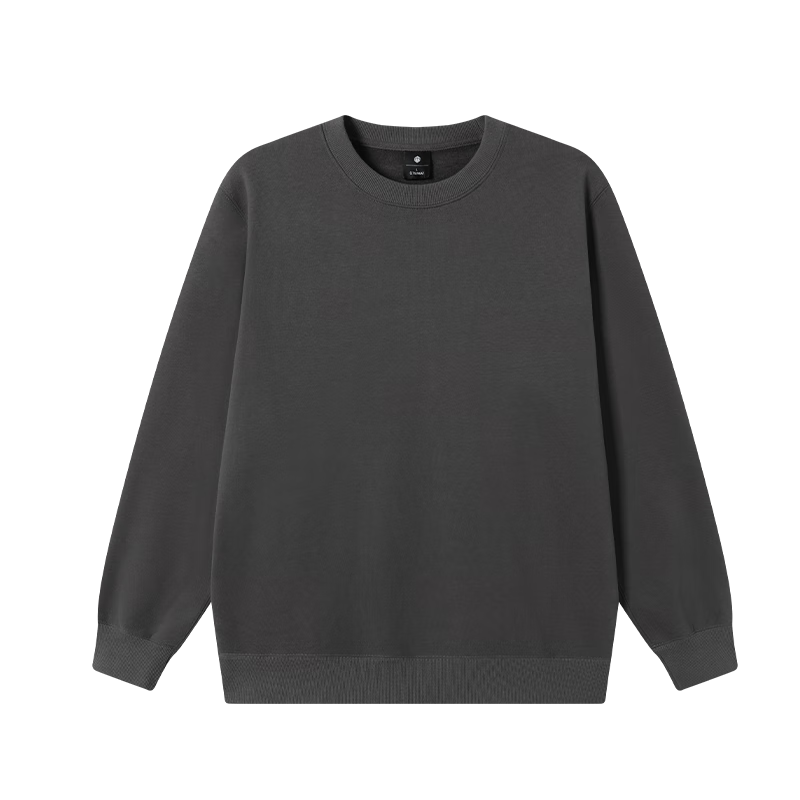 JD Original Fleece-Lined Sweatshirt for Men, Fall 2025 New Style, Thickened Warm Loose-Fitting Versatile T-Shirt for Couples, Medium Gray, XL