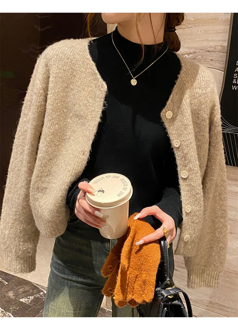 YUZHAOLIN Women's Half Turtleneck Base Shirt Autumn Winter 2025 New Knitted Lazy Style Soft Sweater Black 12