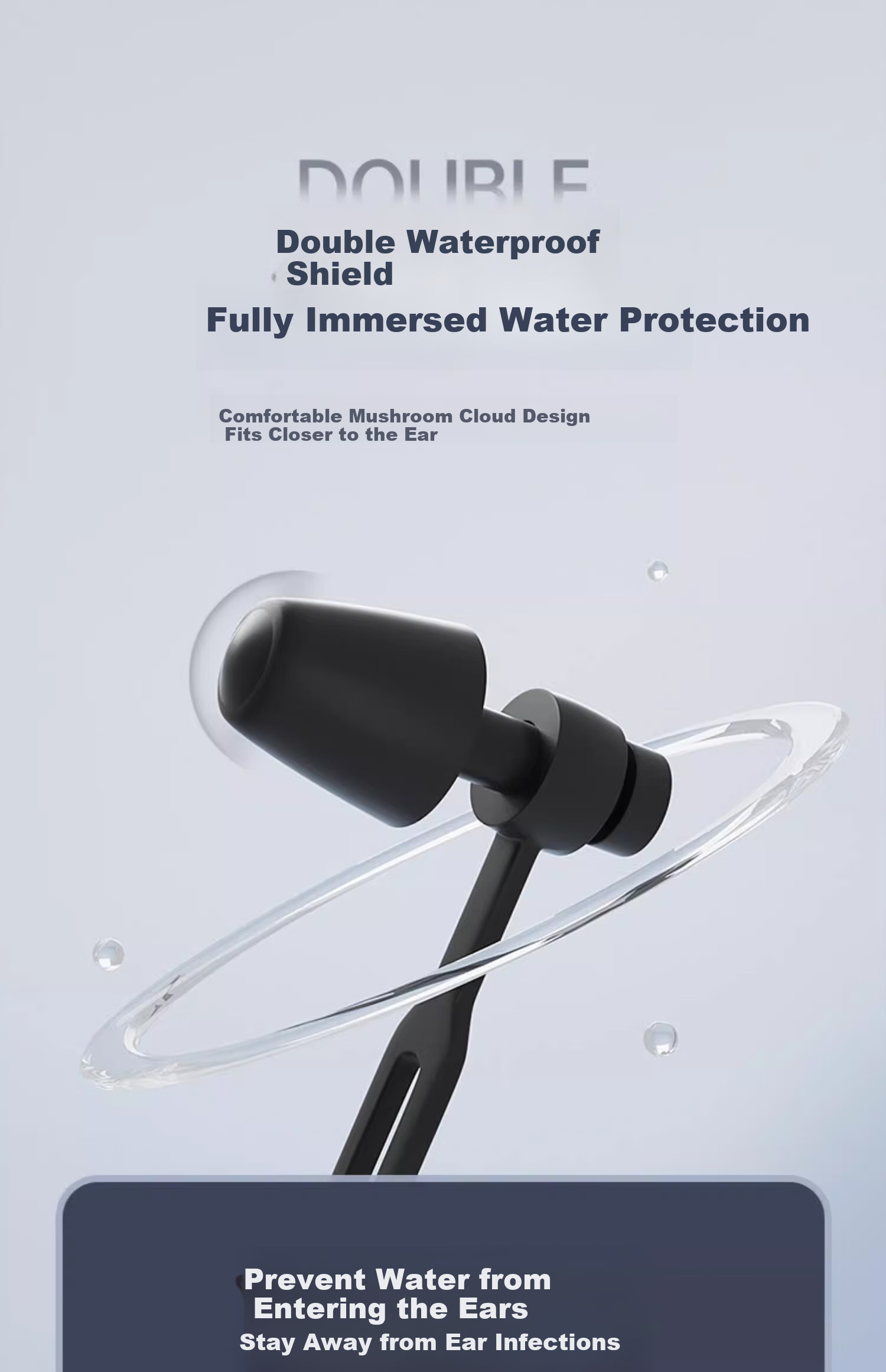 Li-Ning Swimming Earplugs, Waterproof, Professional Swimming And Bathing, Water-Resistant, Non-Acoustic, Anti-Choking, Children's Diving Nose Clip Set 3