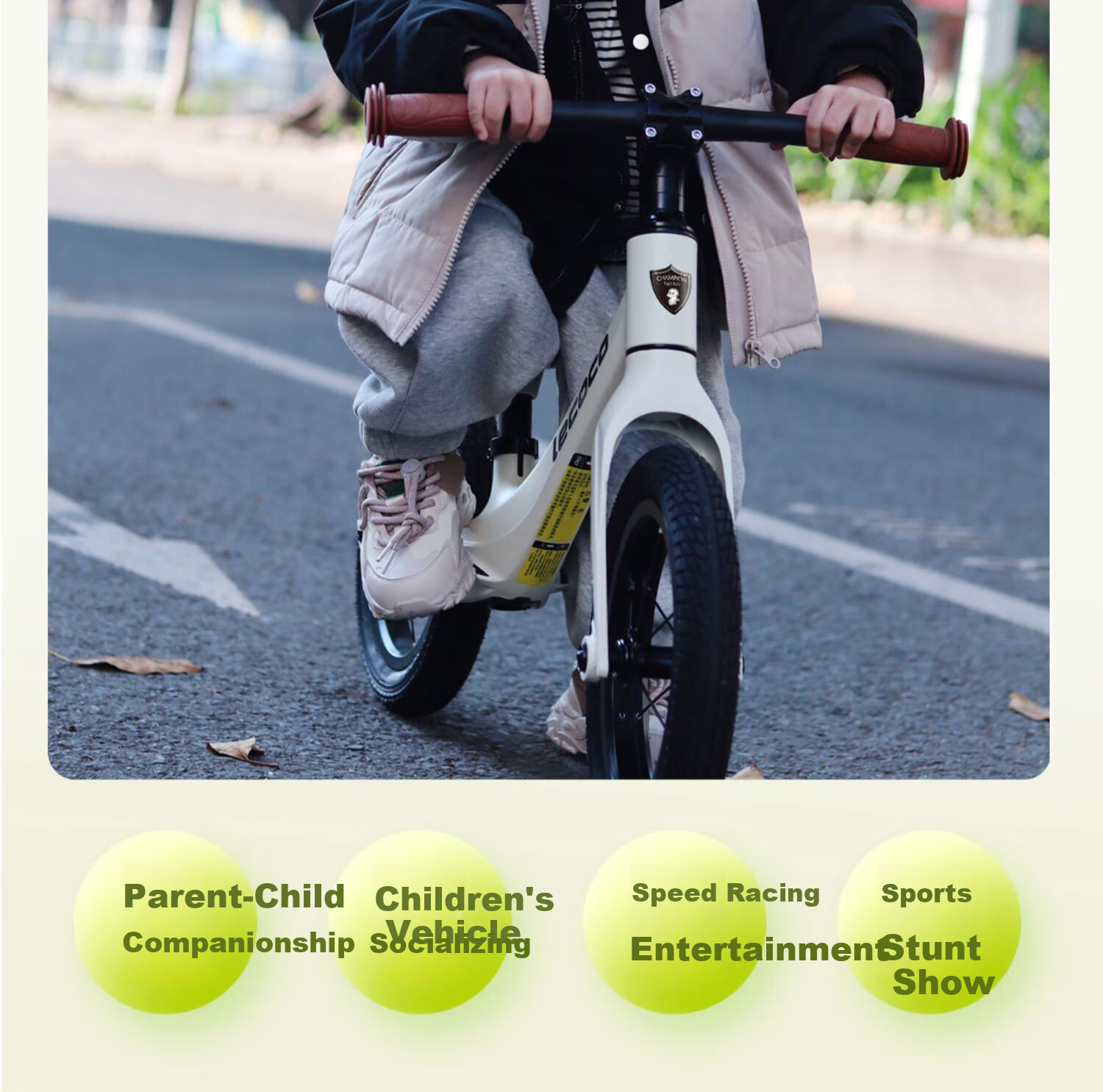 Lecoco Children's Balance Bike for Ages 1-3 Balance Bike Magnesium Alloy Bicycle Scooter C-RUNX1 16
