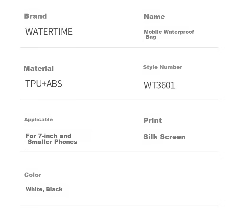 WATERTIME / Shuichuan Waterproof Phone Case for Swimming Pool, Snorkeling, Touchscreen Compatible, Sealed Neck Strap Waterproof Phone Pouch, White 7