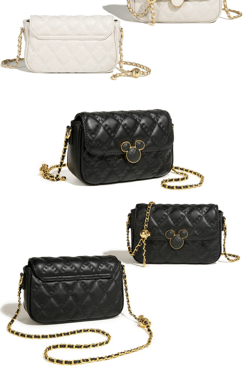 Disney & ORVE Joint Shoulder Crossbody Chain Small Square Bag White [Includes Branded Tote Bag] 9