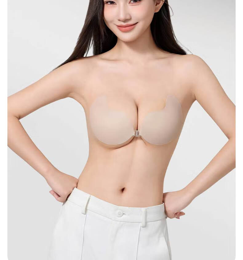 LangSha Women's Adhesive Bra Lift Push-Up Anti-Sagging Anti-Exposure Breathable Seamless Nude Feel Small Chest Enhancing Bra 7