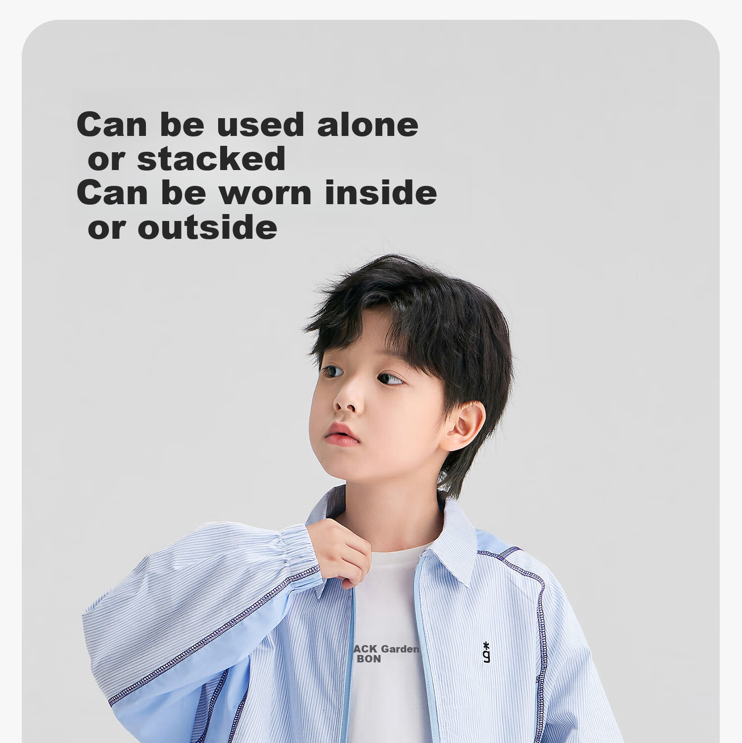 Zuoxi Boys' Shirt, 2026 New Style Children's Jacket, Thin Boys' Zipper Shirt, Long-Sleeve Spring Wear, Blue, Size 110 6