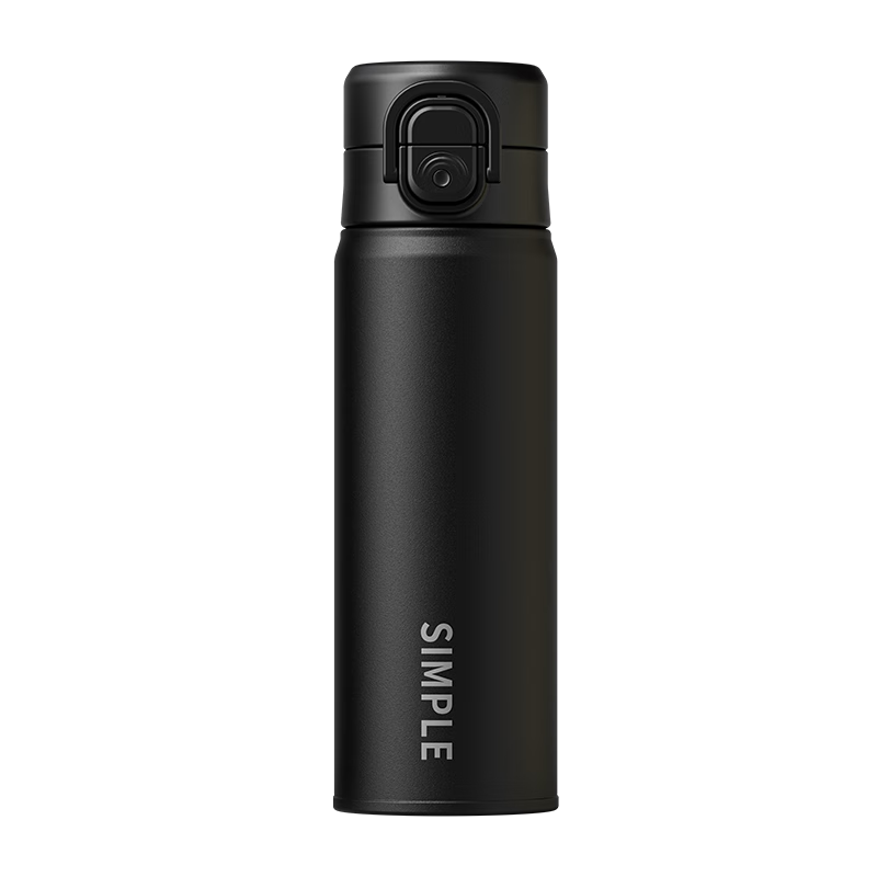 COOKSS Insulated Tumbler for Men 316 Stainless Steel Portable Student Tea Infuser Direct Drinking Straw Black