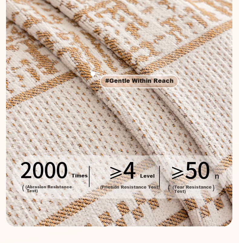 CHERISHES LIFE Sofa Cover, All-Season Use, 2026 New Light Luxury High-End Feel, Full Coverage Seat Cushion, Khaki Color, 180*230cm 4