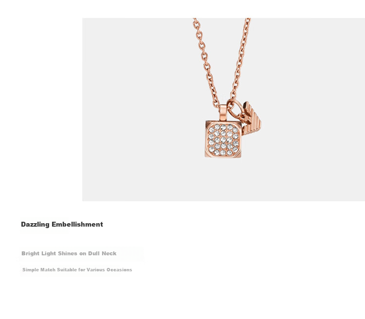 EMPORIO ARMANI Women's Necklace, Magic Cube Logo Series, Birthday Gift for Girlfriend, EGS3084221 4