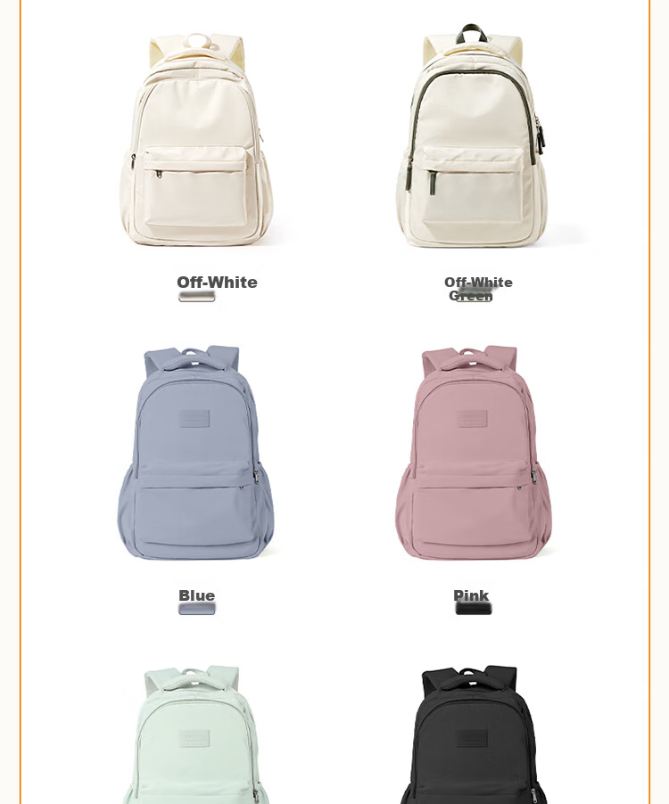 Landcase Backpack for Middle School, High School And College Students, Stylish Large Capacity Backpack for Girls, Campus Style, Model 1606 White 3