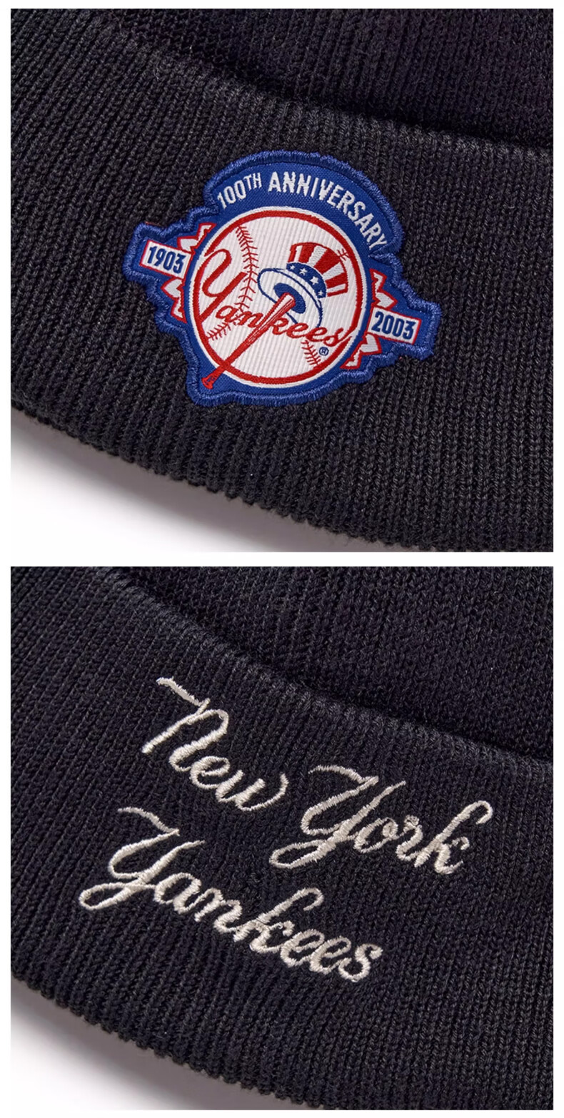 MLB Unisex Knit Beanie Hat 25 Autumn Winter New Woolen Comfortable Cap 3ABNV0556-50BKS-F 7