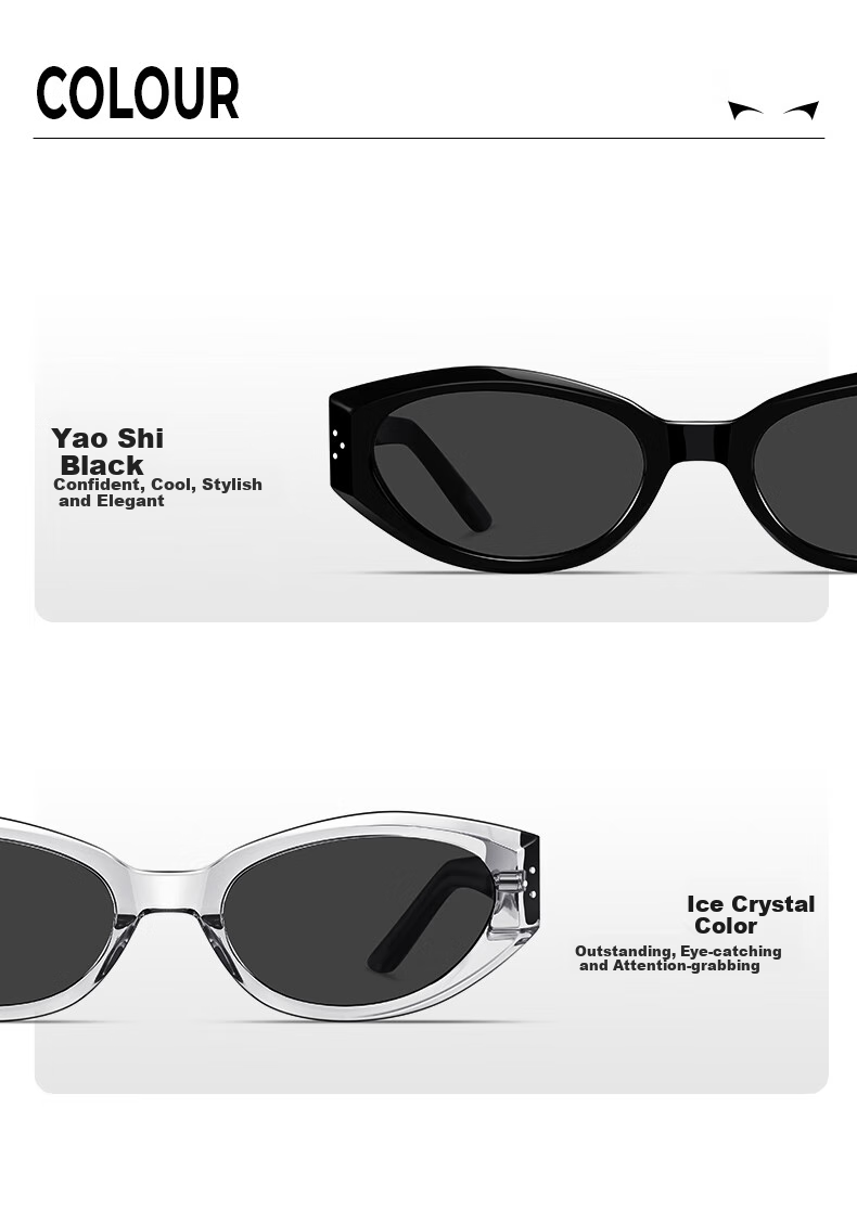 LOHO New Cat-Eye Sunglasses for Women, Small Frame GM Sunglasses, Retro Fashion DADA UV Protection Glasses for Me 7