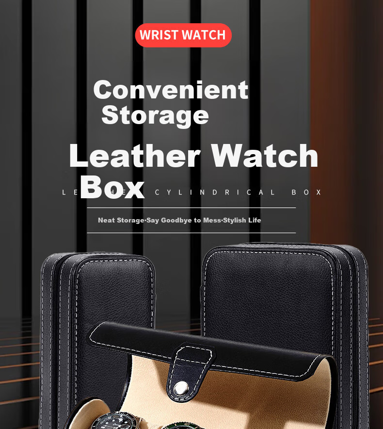 DUOJINJIANG Handmade Leather Rolex Watch Winder with 4 Watch Slots, Portable Travel Case, Collectible Box 1