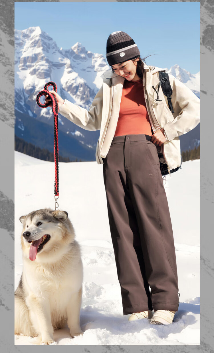 Beneunder Women's Fleece-Lined Straight-Leg Pants Thickened Winter Warm Windproof Slim Fit CL139 2