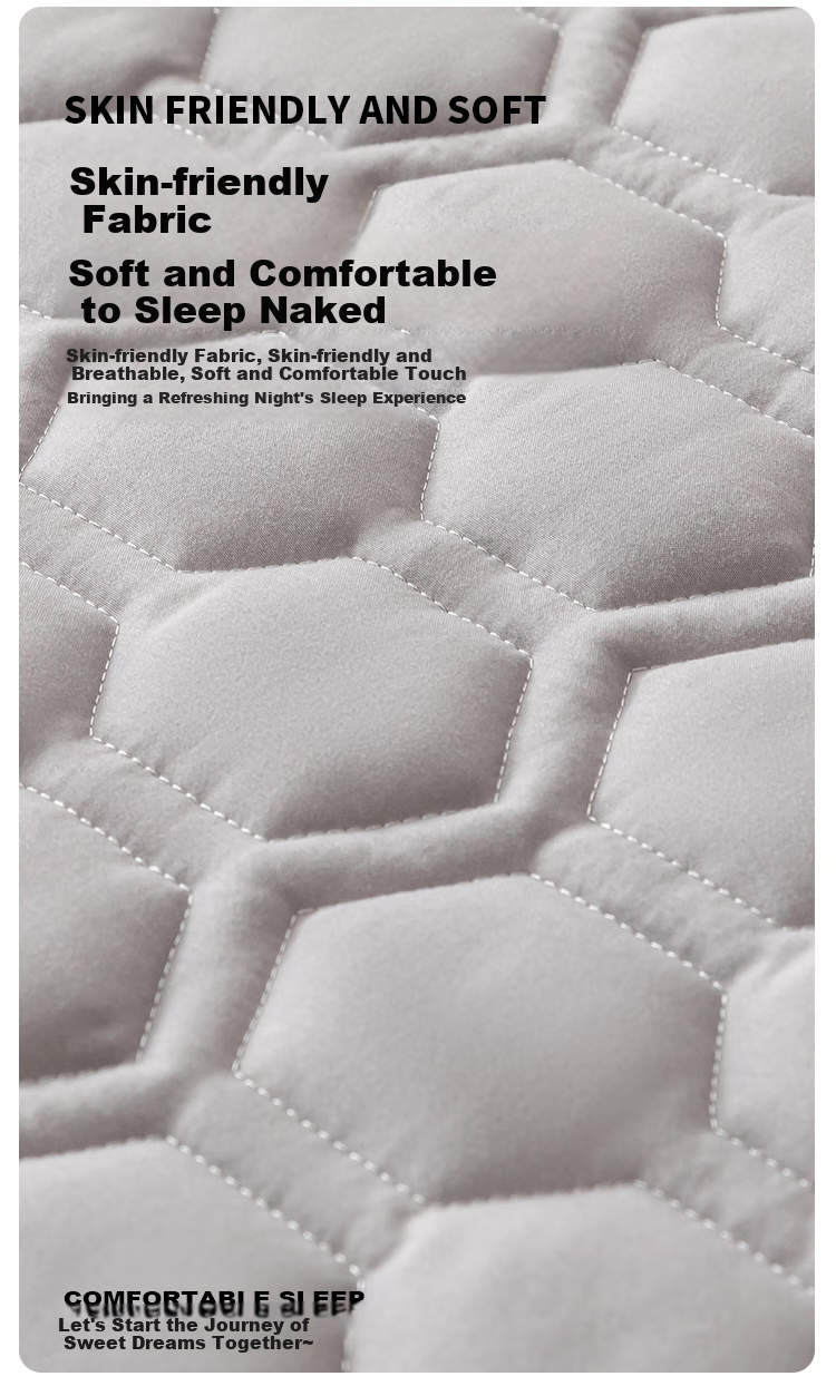 MINISO Skin-Friendly Embroidered Quilted Fitted Sheet for 1.5x2 Meter Bed, Full Coverage Mattress Protector Cover 3