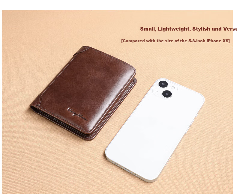 Viney Men's High-End Brand Wallet, Short Card Holder, ID Holder, Light Luxury Birthday Gift for Boyfriend, Husband, Father, Or Dad 10