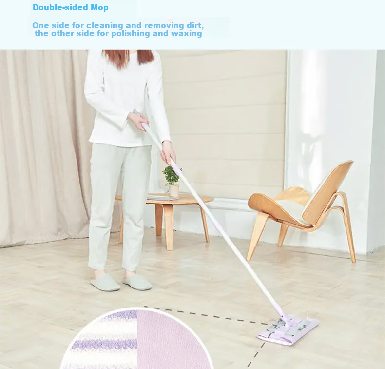 MIAOJIE Flat Mop with 34cm Cloth, 129cm Handle, Household All-In Lazy Person's Floor Mop 9