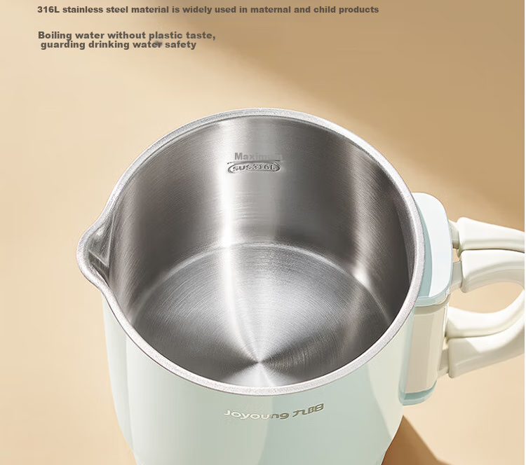 Joyoung Portable Electric Kettle, 1.2L Foldable Pot, 316L Stainless Steel Inner Pot, for Boiling Water, Hot Pot Cooking, Dormitory Use, No Glue Required, K12ED-WZ101 18