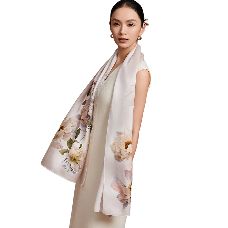 Shanghai Story [Upgraded 30% Encryption] Mulberry Silk Genuine Silk Scarf Shawl Gift Box for Mom Mother's Day Birthday Gift