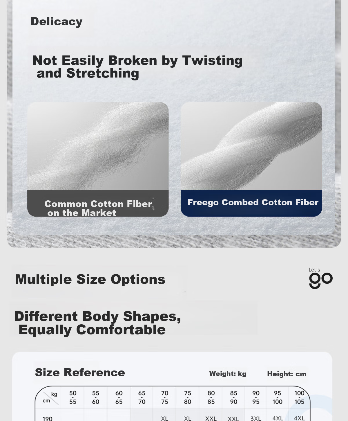 Freego Disposable Men's Boxer Briefs, Pure Cotton, Travel-Friendly, Sterilized, Portable, Comfortable, Large Size, 3 Pairs, Men's Gray, Size L 5