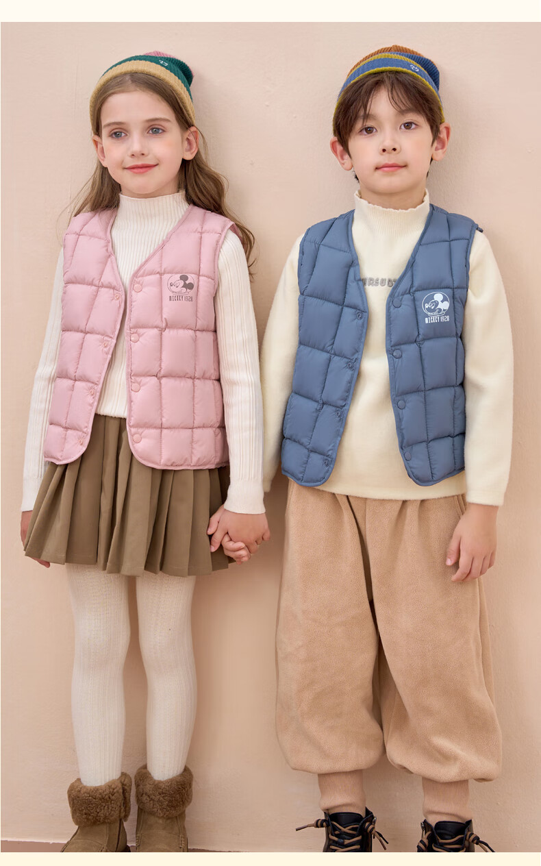 Disney Kids Cotton Vest Spring Autumn Winter Boys Girls Inner Wear Casual Outerwear Blue 150 11