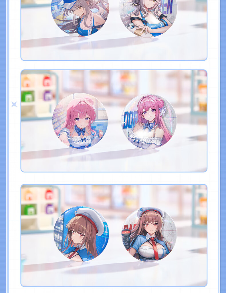 Lawson Victory Goddess: New Hope × Lawson Collaboration Tinplate Badge Blind Box Single Piece 3