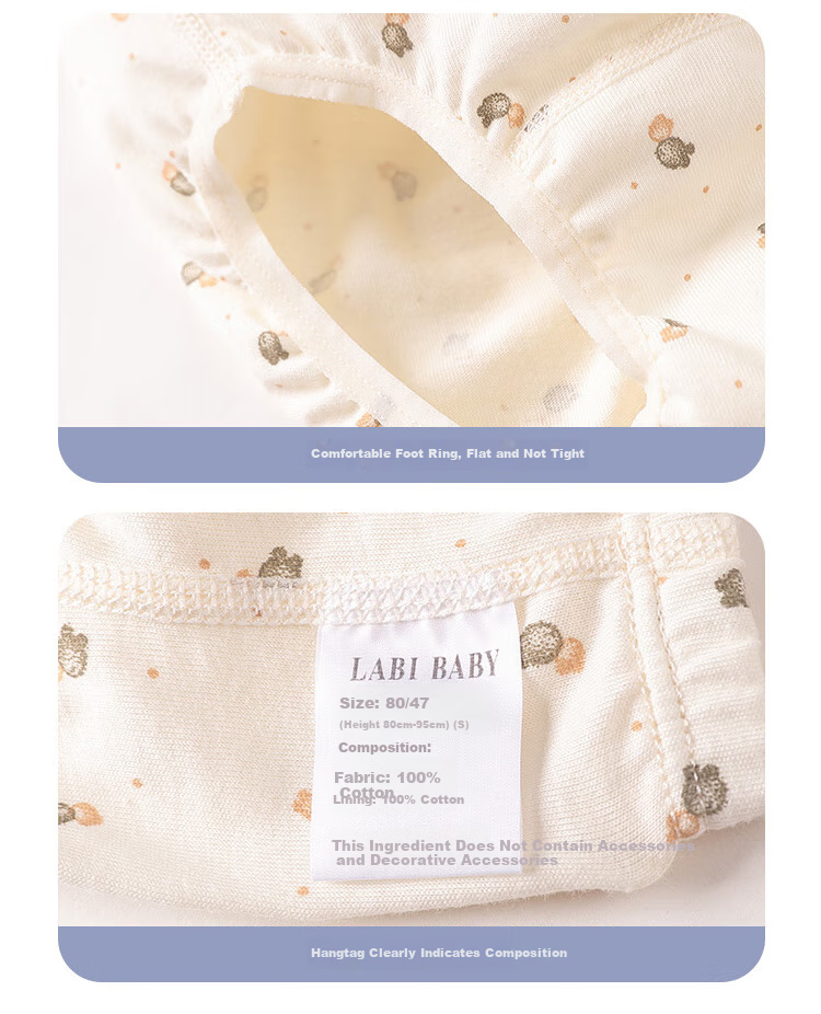 Labi Baby Children's Underwear, Boys' Breathable Briefs, 3-Pack, Triangle S Size Floral Pattern Randomly Selected 14