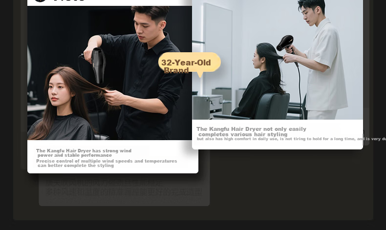 CONFU Home Hair Dryer, 2300W High Power, Strong Airflow, Quick-Drying, Constant Temperature, Hair Protection, Overheat Protection, Salon And Barbershop Hair Dryer KF-8949 19
