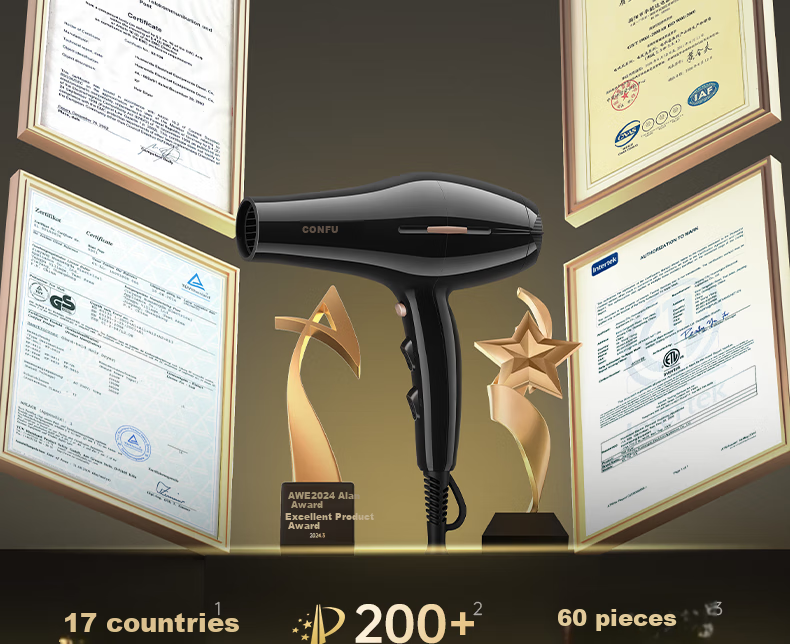 CONFU Home Hair Dryer, 2300W High Power, Strong Airflow, Quick-Drying, Constant Temperature, Hair Protection, Overheat Protection, Salon And Barbershop Hair Dryer KF-8949 6