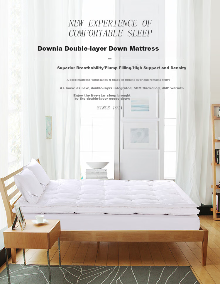 Downia Mattress, Hilton Hotel Style 90% White Goose Down Mattress Pad, Tatami Mat, for 1.8-Meter Bed 4