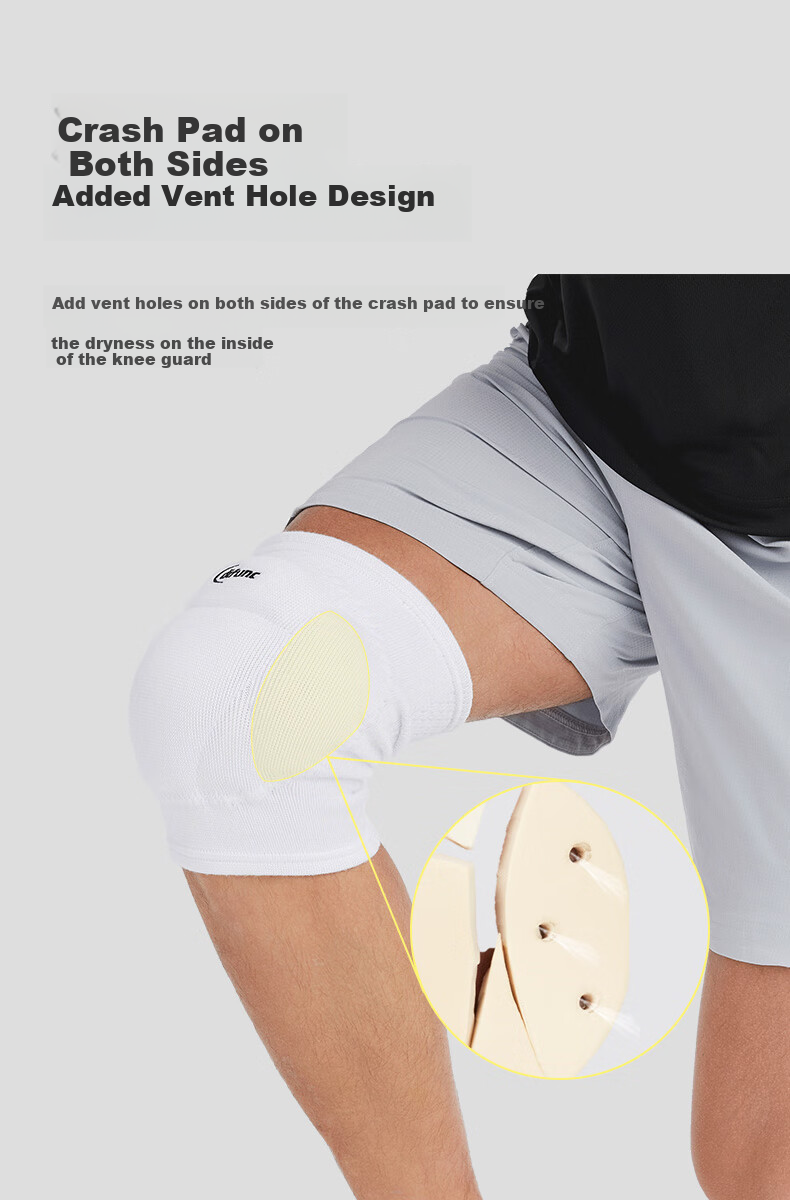 D&M Professional Volleyball Knee Pad, 6-Segment Padded Protective Guard, Anti-Collision and Anti-Fall, Goalkeeper, Black, Single Piece 7