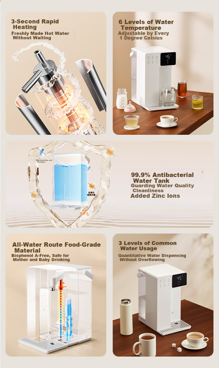 JD Original Yanshi Water Dispenser with Heating And Cooling Function, Home Desktop Small Direct Drinking All-In Kettle, 3-Second Instant Heating, 4L Antibacterial Water Tank, Annual Meeting Administrative Procurement 3