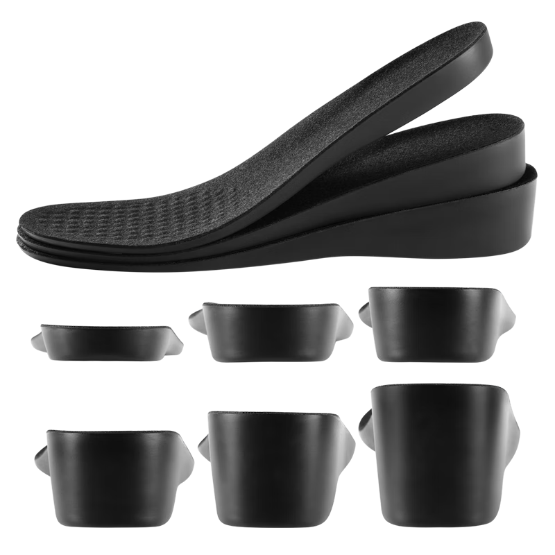 Footprint Tribe Invisible Height Increasing Insoles Arch Support Anti-Collapse for Long Standing 1 Pair [1cm] Black Size 37-38