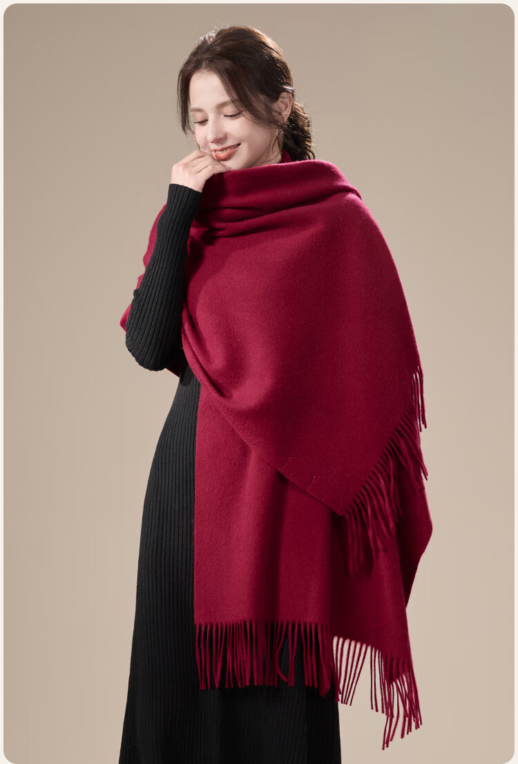 JIUMU Cashmere Scarf for Women, Autumn And Winter Wool Warm Shawl, Gift for Girls Or Mothers, Christmas Birthday Present, Gift Box Packaging 14
