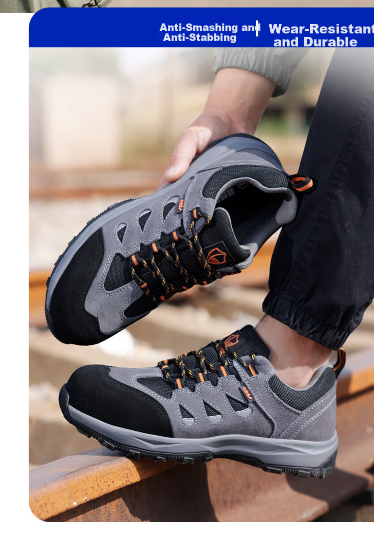 Lanoudun Safety Shoes for Men, Electrician Insulated 10KV, Non-Slip, Anti-Smashing, Puncture-Resistant, Comfortable, Breathable Work Boots D206GY Size 44 15