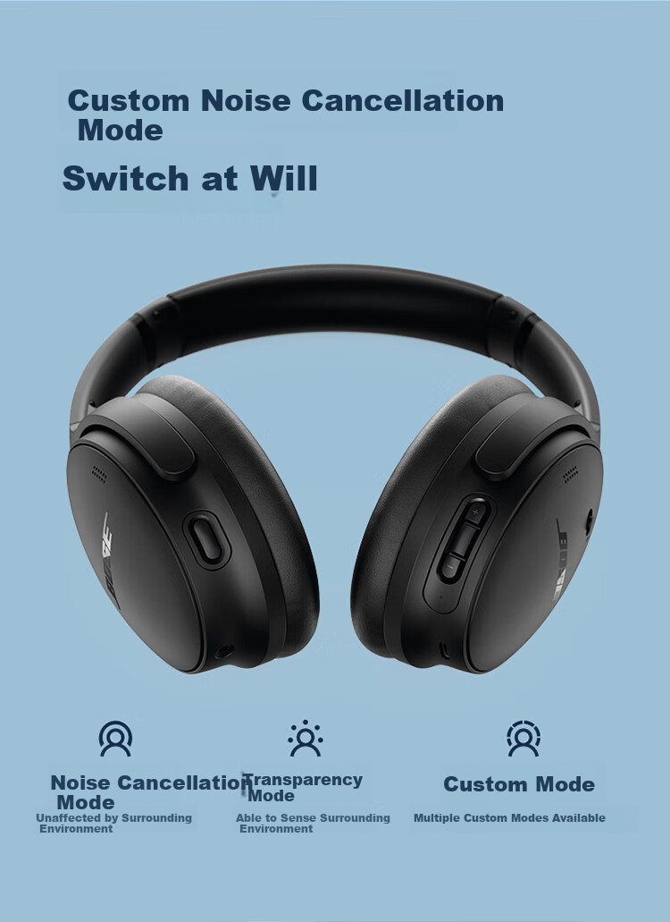 BOSE QC Noise Cancelling Headphones, Misty White, Over-Ear Sports Noise-Cancelling Bluetooth Headphones, Upgraded Version of QC45, Compatible with Huawei And Apple Earphones, Gift for Travel, New And Old Packaging Randomly Shipped 4