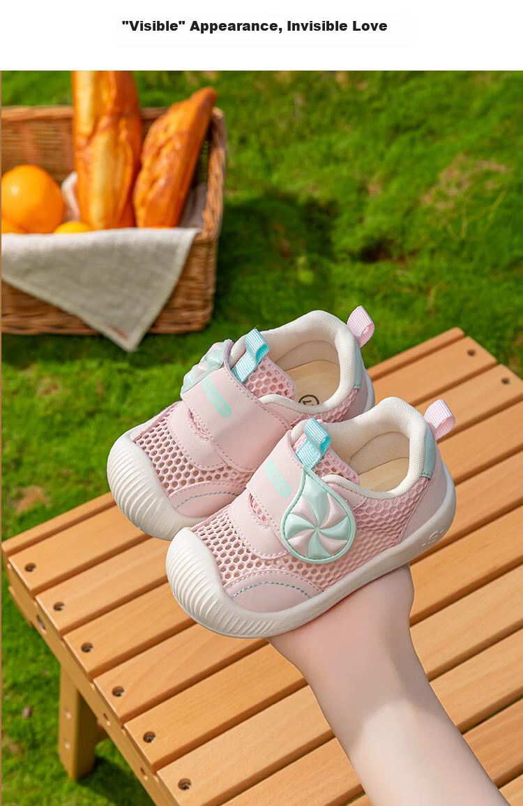 Tomberk Toddler Walking Shoes Boys Baby Sandals Summer Mesh Infant Soft Sole Functional Girls Shoes 1-3 Years Pink Size 17 8