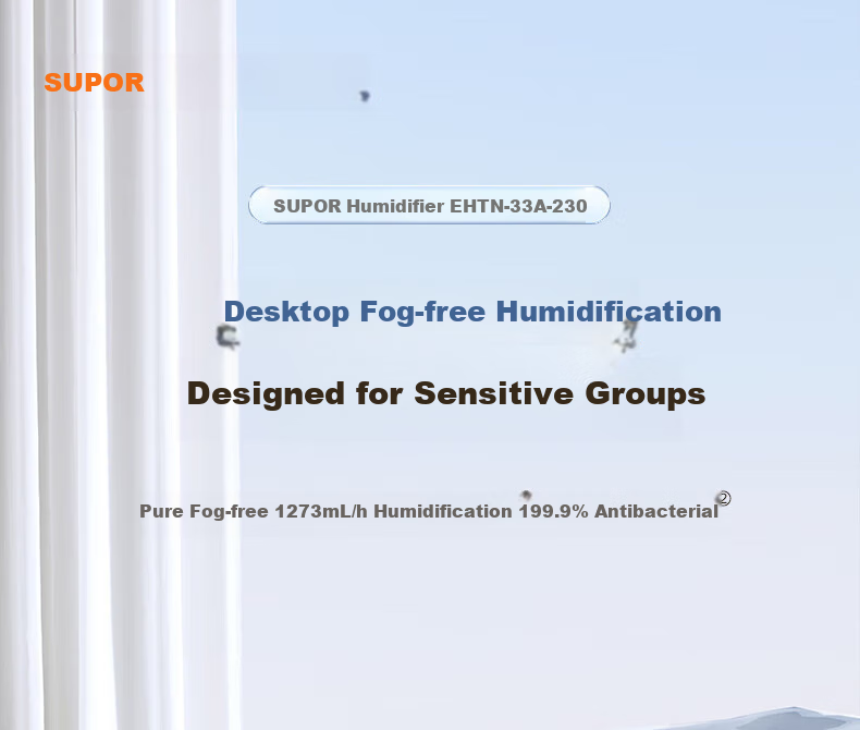 SUPOR Humidifier, No-Mist Hot-Selling, Quiet Operation, Large Capacity, High Mist Output, for Office And Bedroom Use, Home-Use Mist-Free Humidifier, Air Conditioner Fan Companion, 33A 2