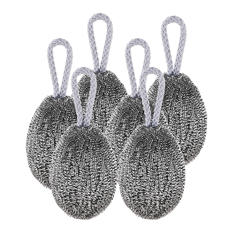 LYNN Goose Egg Steel Wire Scrubber Stainless Steel Household Dense Non-Shedding with Hanging Rope