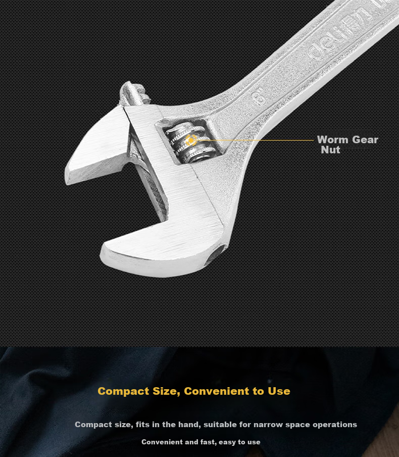 DELIGONGJU Tool, Light Handle Adjustable Wrench, Silver, 6 Inches; DL006A (New And Old Versions Shipped Randomly) 5