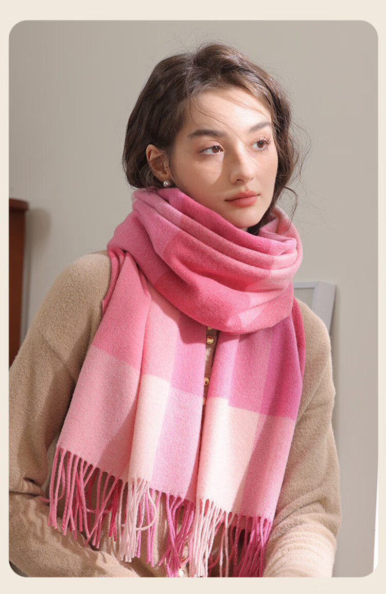 THANTRUE Women's Wool Scarf Autumn Winter 2025 New High-End Shawl New Year Gift W805 3