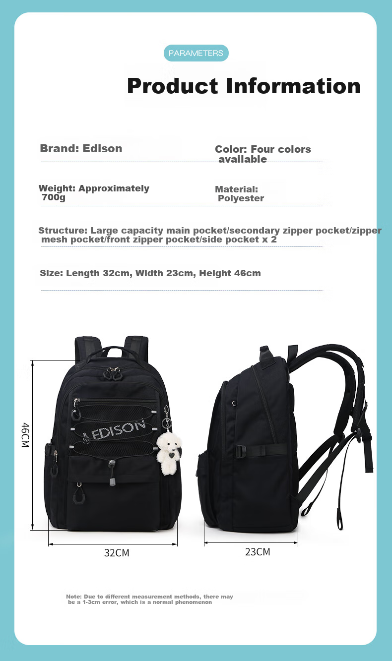 Edison Inventor Large Capacity Lightweight Anti-Backpack Water-Resistant Backpack for High School and College Students 25116-2 3