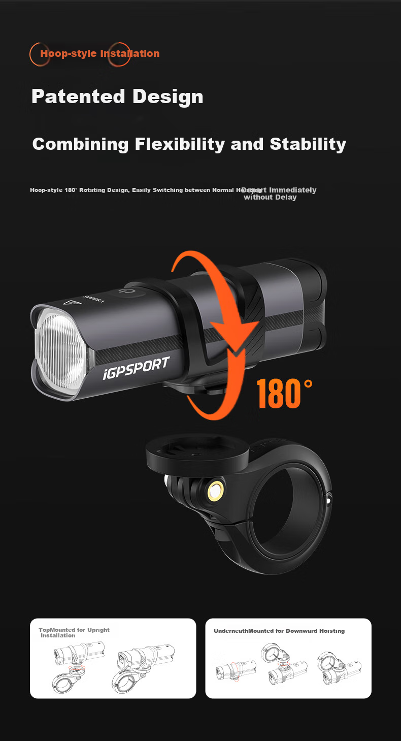 IGPSPORT Bicycle Light, Road Bike Front Light, Night Riding Light, Mountain Bike High-Beam Anti-Glare Night Light VS800S 12