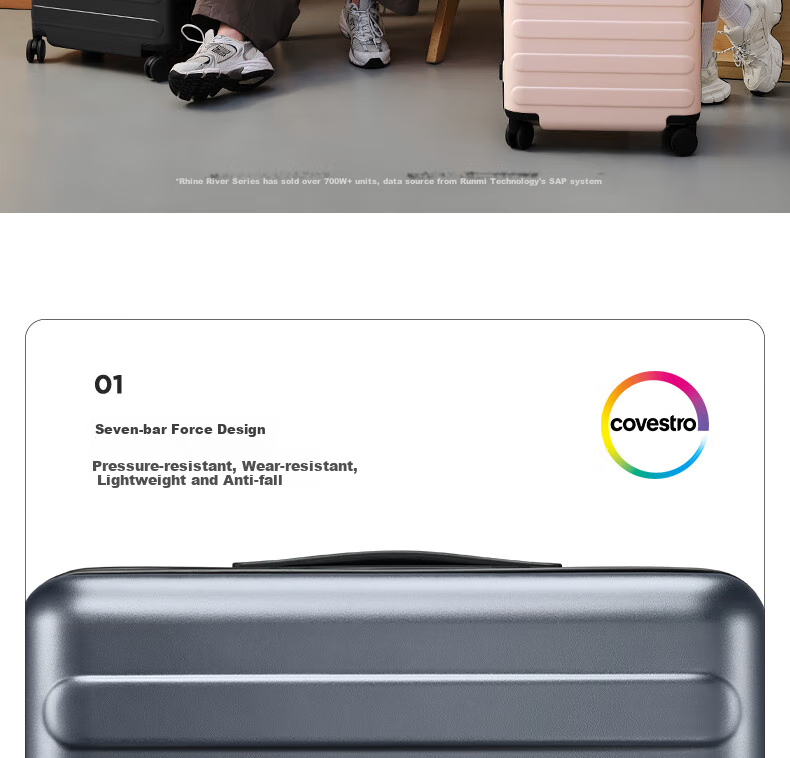 90Fen Luggage 24-Inch Rhine River Expandable Version Suitcase Large Capacity Travel Case with Password Lock Cherry Blossom Pink 15