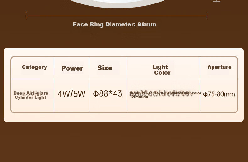 CHNT LED Anti-Glare Recessed Downlight for Living Room Bedroom Corridor 5W Tri-Color Light 75-85mm Cutout 10-Pack 17